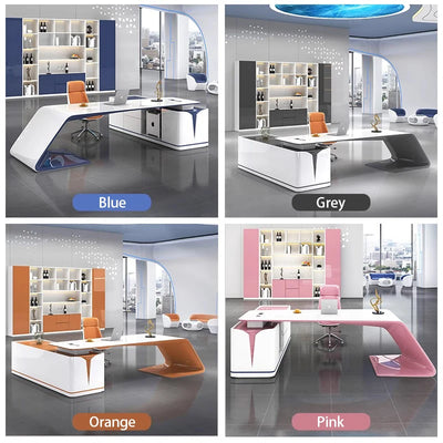 Modern Technology Boss Desk Lacquer Panel Piano Office Furniture Modular President Desk for Business  Luxury Office Furniture  b