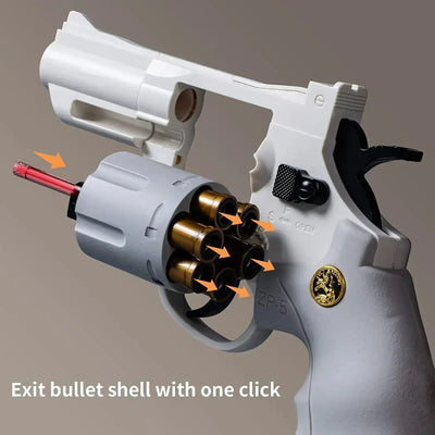 2025 Birthday Party Gift: ZP5 Wheel Soft Bullet Gun 357 Simulation Shooting Toy Pistol Adult Boy Children Soft Bullet Toy Gun