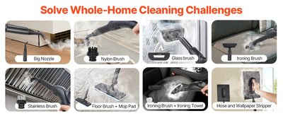 SucceBuy Steam Cleaner Multipurpose Powerful with 51oz Tank and Portable Handle for Grout Tile Floors Appliances Home&Car