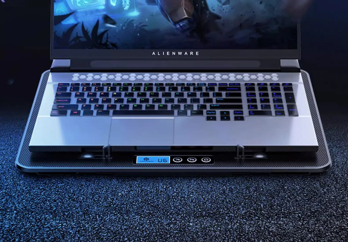 12-17 Inch Laptop Cooling Pad - 6 Quiet Fans Portable Air Cooler for Notebook Gaming with Stable Stand USB