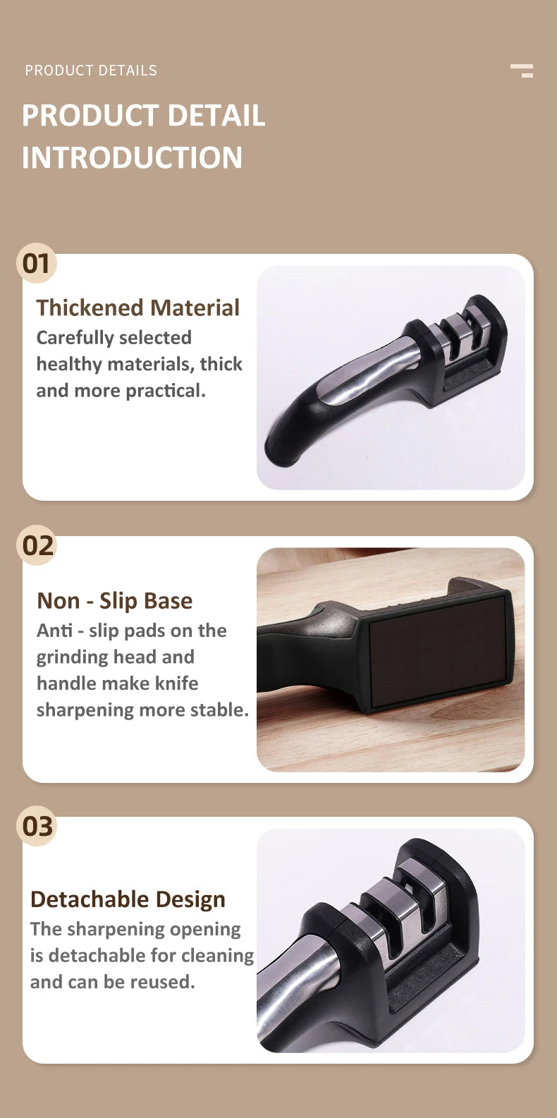 Kitchen Knife Edge-Eetting Tool Kitchen Two Segment Knife Sharpener Handheld Multi Function quick knife sharpening tool