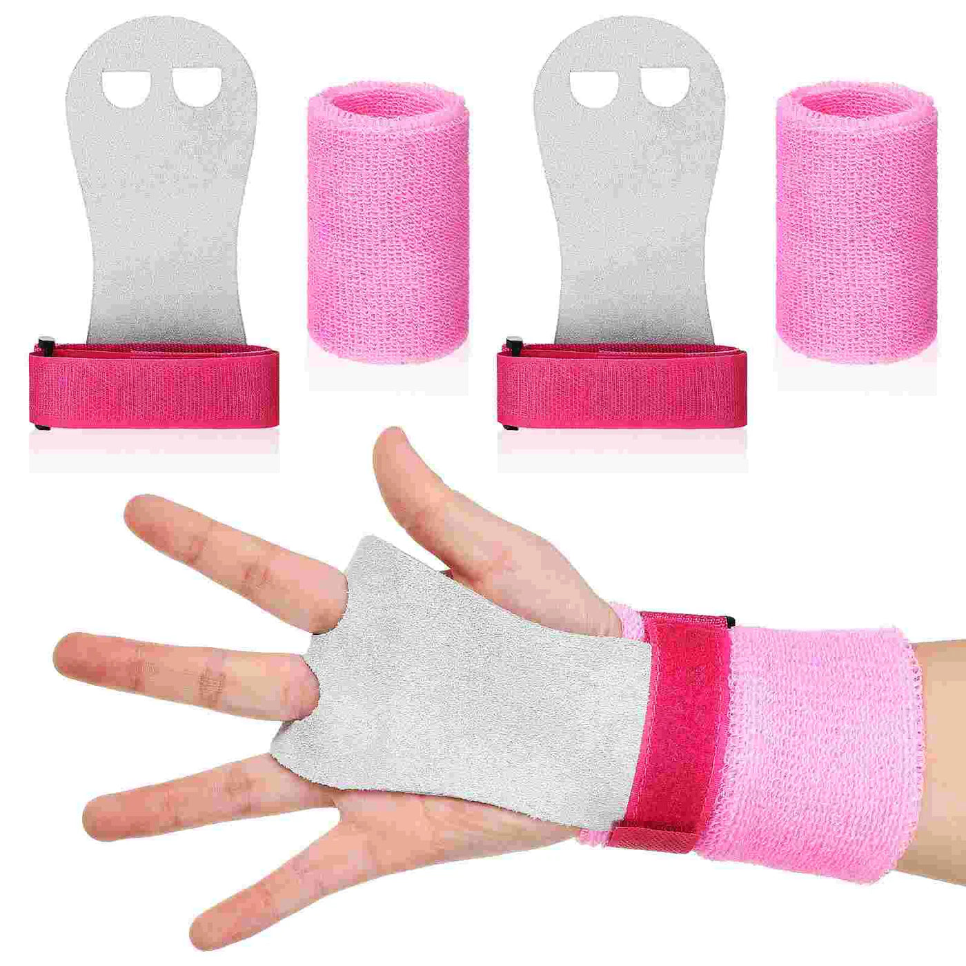 4 Pcs Gymnastics Grips Adjustable Elastic Wrist Straps Girls Kids Palm Protectors Workout Equipment Training Accessories Sport