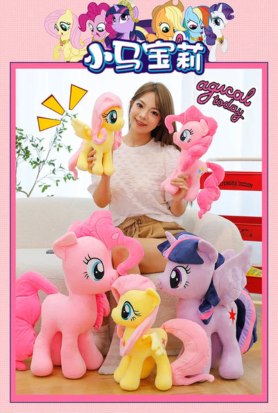 New My Little Pony Plush Doll Anime Twilight Sparkle Fluttershy Pinkie Pie Cartoon Soft Ornament Birthday Kawaii Toy Kid Gift