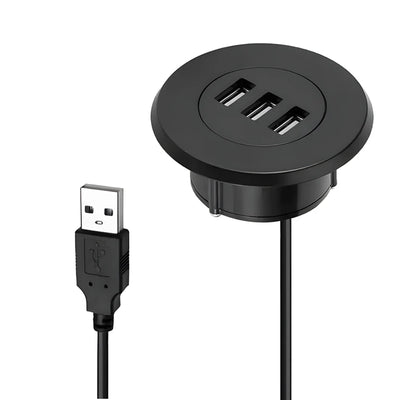 Multi Port USB Desktop Embedded Charger For Mobile Phone 3 In 1 USB HUB Computer Desk One Drag Three Data Line Splitter Charging