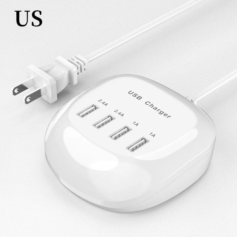 4/10-Ports USB Charging Station50W/10A Multi Port USB C Hub Charger for Cellphone Tablet Multiple Devices Extension Socket