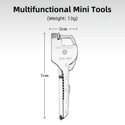Outdoor multifunctional keychain multifunctional tool 6-in-1 folding mini knife hardware tool creativity