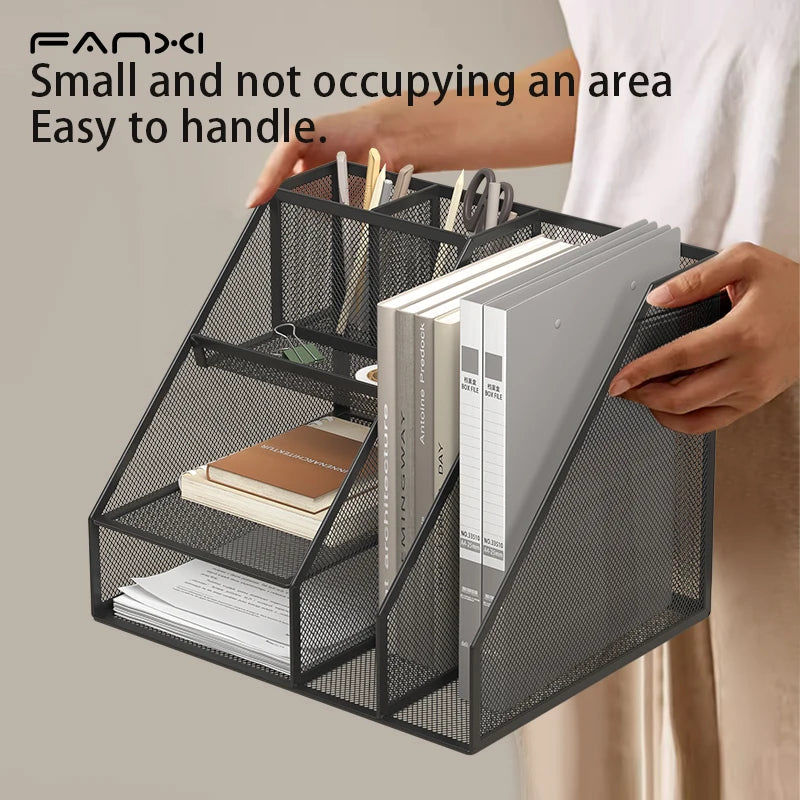 Desk Organizer, Office Supplies with 2 Paper Organizer