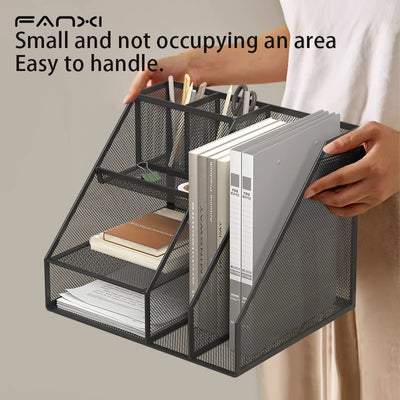 Desk Organizer, Office Supplies with 2 Paper Organizer