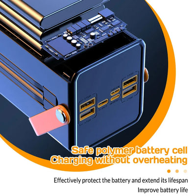 Portable Power Bank 120W 80000mAH Super Fast Charger Large Capacity External Battery Supports Simultaneous Charging of 7 Devices