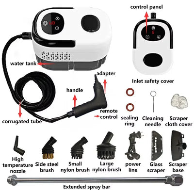 Screen Display High Temperature Steam Cleaner for Household Kitchen Range Hood Air Conditioner Fast Heating Compact Easy to Use