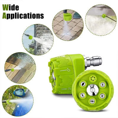 Pressure Washer Nozzle 6in1 Universal 4000Psi High Pressure Washer Spray Nozzle Garden Cleaning Pressure Jet Connect Spray Head