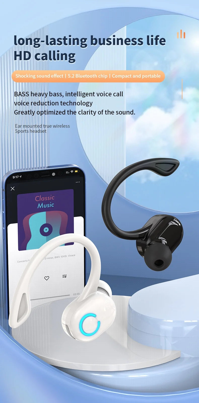 Bluetooth 5.2 Business Wireless Headphone