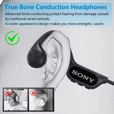 Bone Conduction Headphones, Open-Ear Wireless Bluetooth Workout Headphones with Microphones, Earphones for Sports, Running, Gym