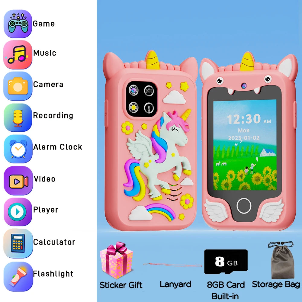 Kids Smart Educational Toys Musci Player Learning Selfie Toddler Phone Games for Children Age 3-12 Best Christmas Birthday Gifts