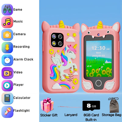 Kids Smart Educational Toys Musci Player Learning Selfie Toddler Phone Games for Children Age 3-12 Best Christmas Birthday Gifts