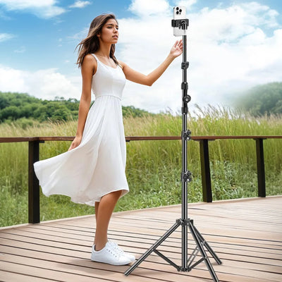 Phone Tripod Adjustable Horizontal Overhead Tripod Cell Phone Tripod Stand for Recording/Watching/Vlog