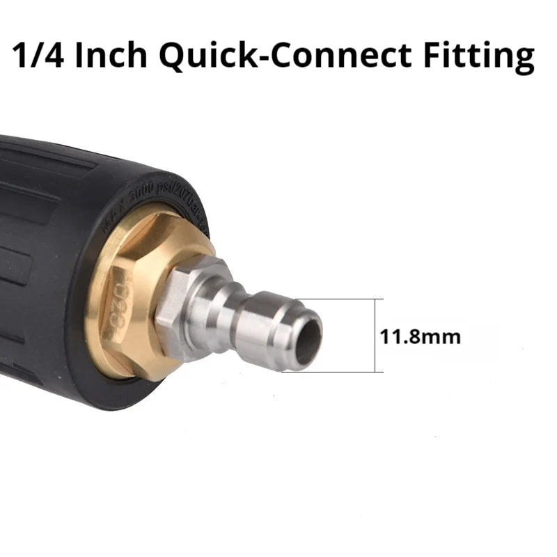 High Pressure Washer Fast Rotating TurboNozzle,1/4 QuickConnect Spray Tip 2.5,3.0,3.5,4.0,4.5 GPM 4000PSI