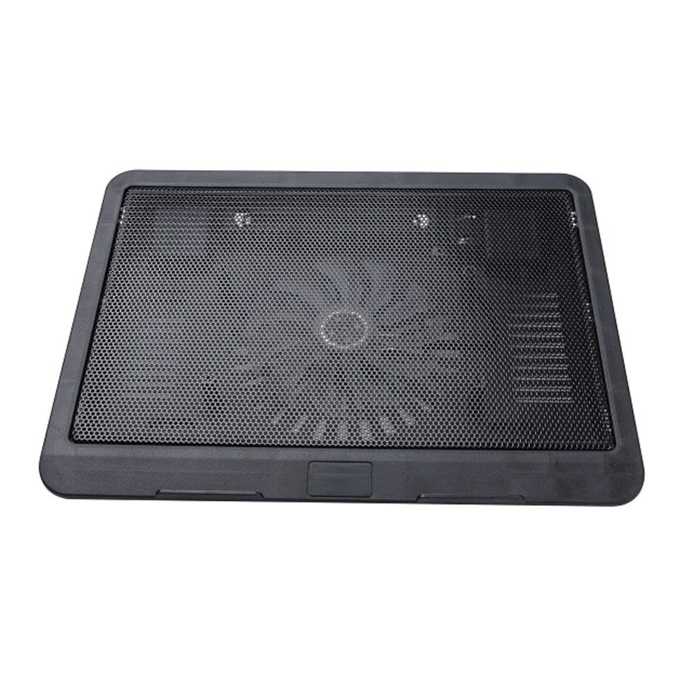 Laptop Fan Cooling Pad with Big Fans, Portable Laptop Cooling Fan with 2 in 1 USB Port, Blue LED Light, Adjustable Stand