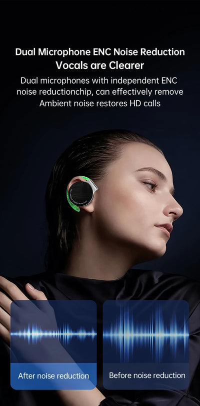 Open Ear Headphones TWS Noise Cancelling Headphones Bluetooth Earpiece Bluetooth Headset Runnning Headphones Workout Headphones