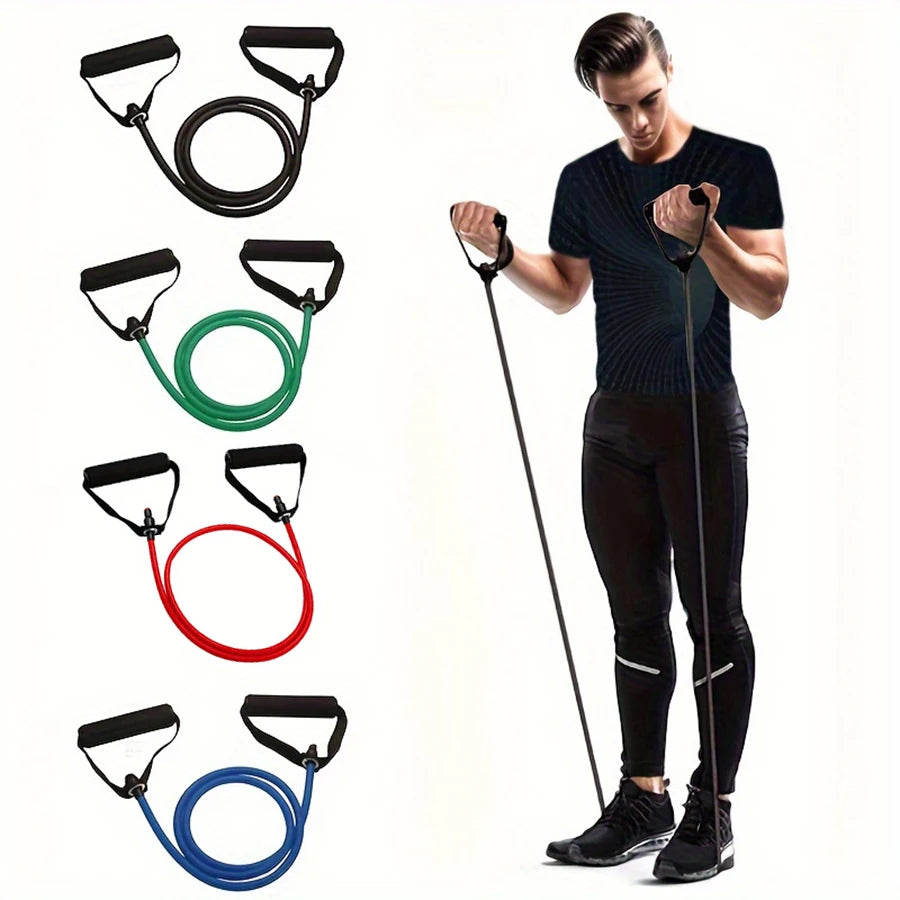 4-Level Resistance Band with Handles - Adjustable Strength Training Tube
