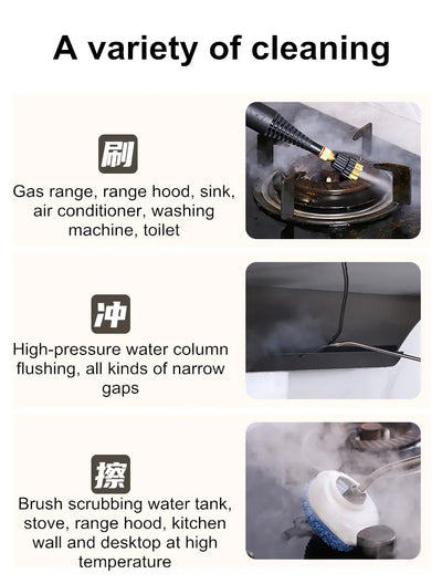 2600W Steam Cleaner for Home Steamer, Steam High Pressure Cleaner, Air Conditioner Cleaning Machine with Brush Head for Kitchen