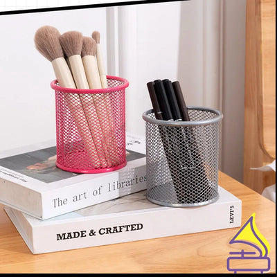 Home Office Mesh Desk Organizer Supplies Caddy Pencil Holder Baskets For Desktop Accessories Storage Box Iron Storage Buckets