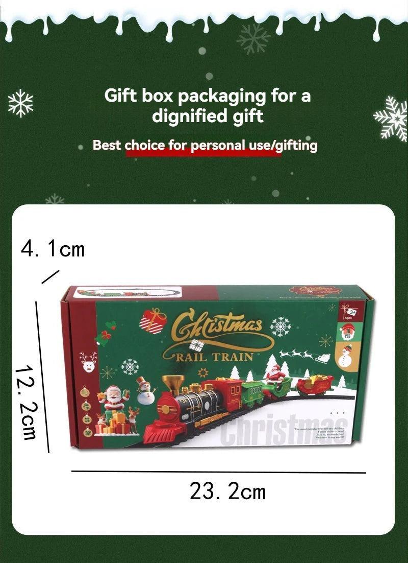 2025 Mini Electric Christmas Train Toy Electric Rail Car Children's Simulation Car Toy Children's Christmas Gift