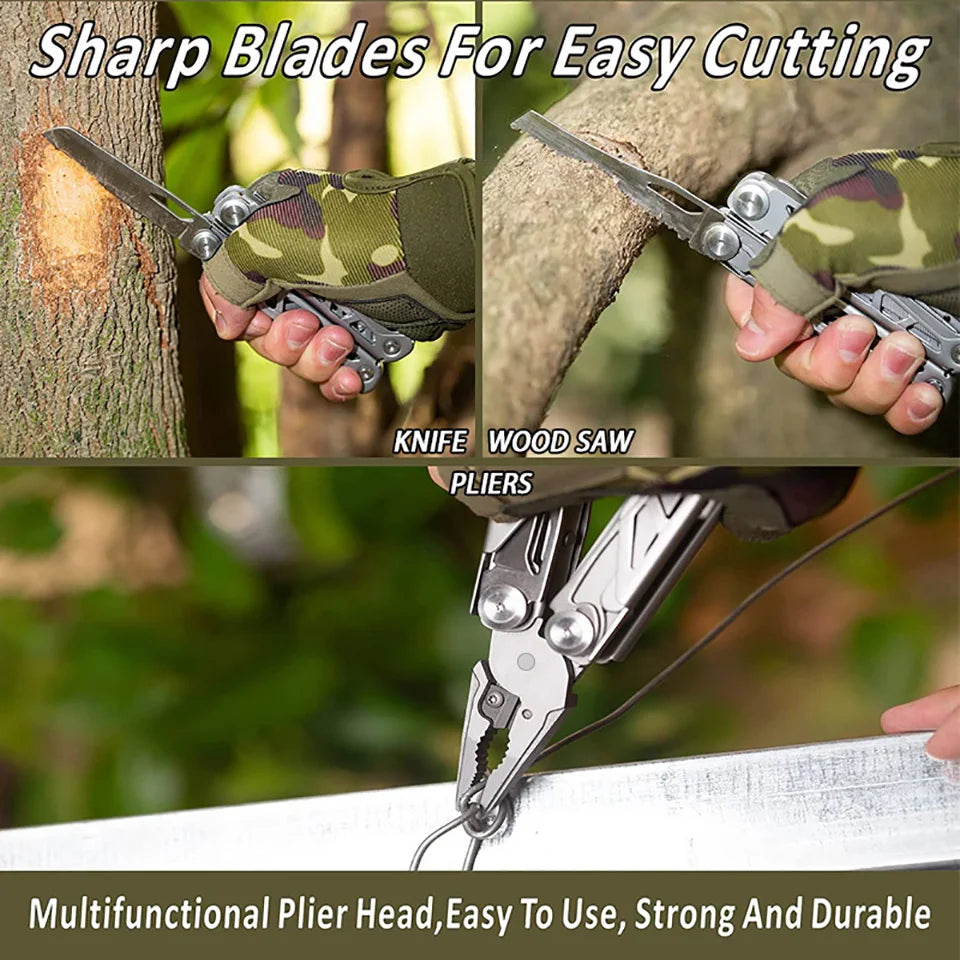 Multitool Folding Knives Pliers Wire Cutter Can Opener Screwdriver Scissor Clamp Hand Tools Diy EDC Survival Gear Manual Pliers