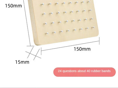 Kids Math Wooden Toys Set Geometric Shape Rubber Band Pegboard Montessori Learning Creative Toy Fine Motor Skills