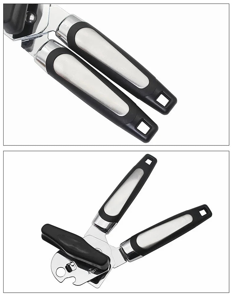 Easy Can Opener Safety Stainless Steel Manual Professional Effortless Openers with Turn Knob Household Kitchen Useful Tools