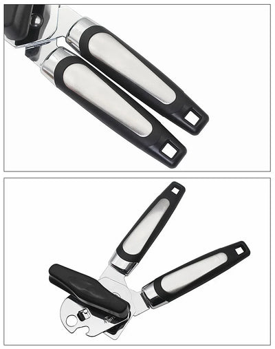 Easy Can Opener Safety Stainless Steel Manual Professional Effortless Openers with Turn Knob Household Kitchen Useful Tools