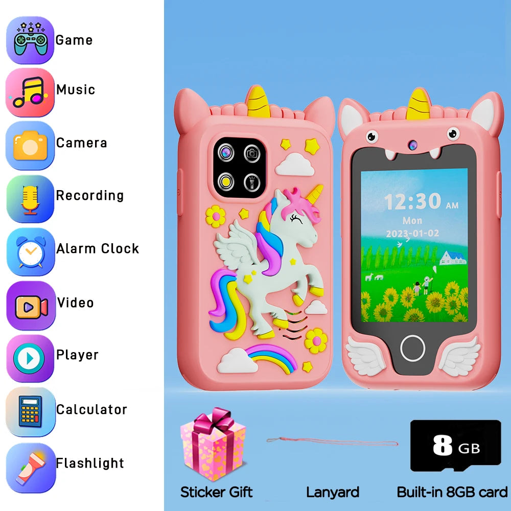 Kids Smart Educational Toys Musci Player Learning Selfie Toddler Phone Games for Children Age 3-12 Best Christmas Birthday Gifts