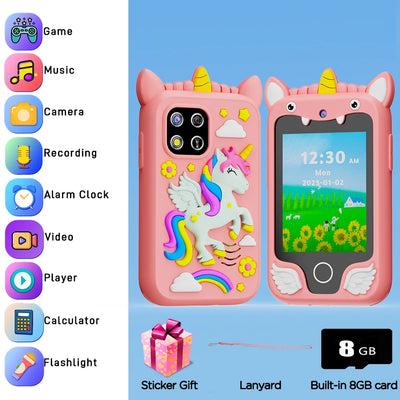 Kids Smart Educational Toys Musci Player Learning Selfie Toddler Phone Games for Children Age 3-12 Best Christmas Birthday Gifts