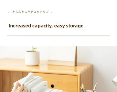 Office Desk Bookelf Desktop Organizer File Book Storage Box Rectangular Plastic Simptic Desktop Storage Box for Office
