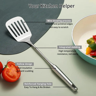 Stainless Steel Kitchen Shovel, Kitchen Spatula, Non Stick Cookware Can Be Cleaned in A Dishwasher, Easy To Clean Ideal Cookware
