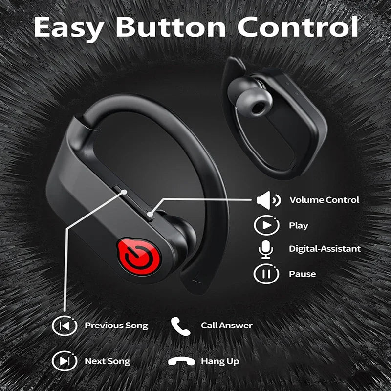 Wireless Earbuds 5.3 Bluetooth Headphones Sports Ear Buds with Earhooks 120H Playtime Wireless Headphones for Workout Waterproof