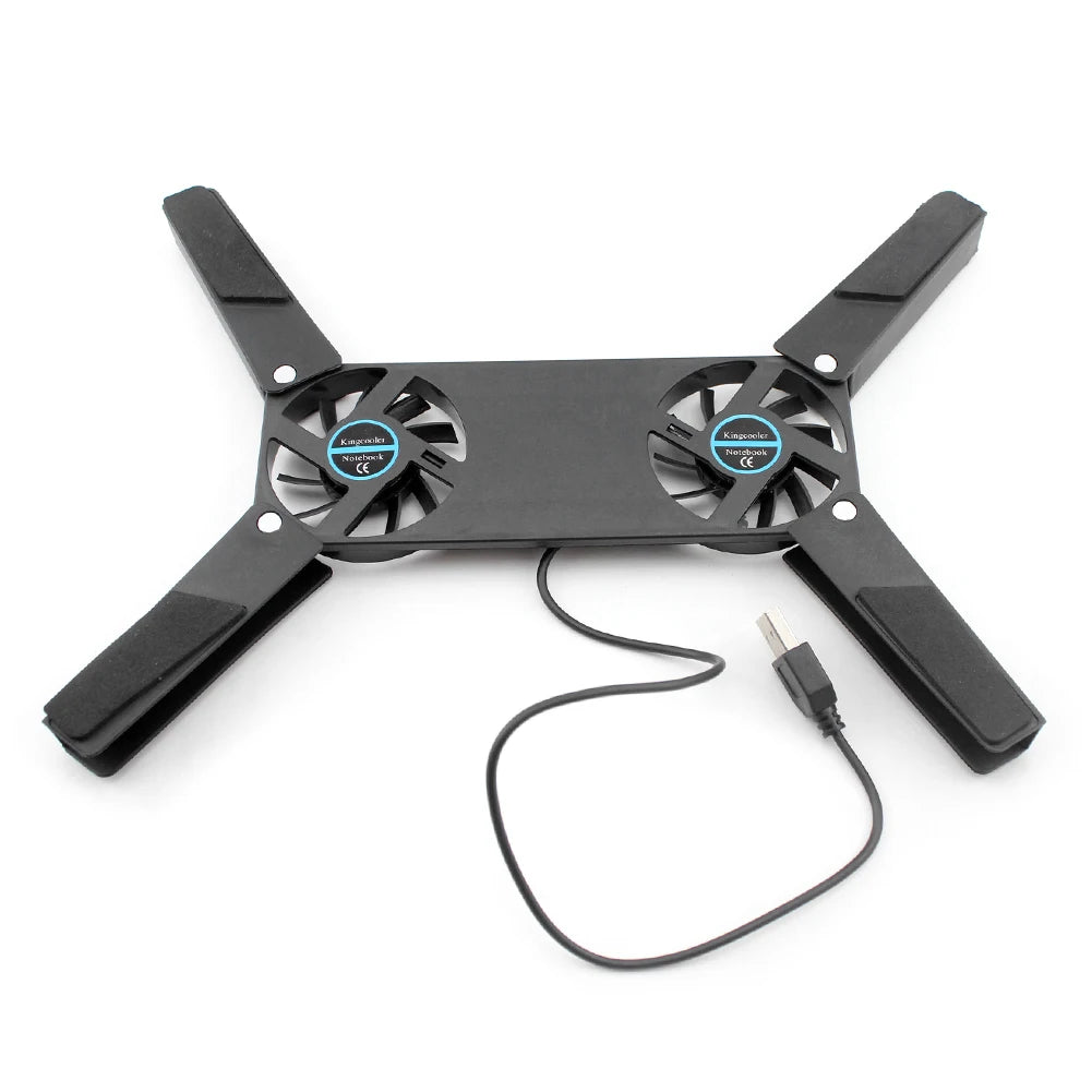 USB Powered Foldable Cooler Pad with Double 60mm Fans Laptop Stand Notebook Cooling Pad for Notebook Laptop PC Computer