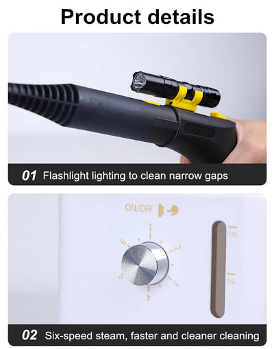 2600W Steam Cleaner for Home Steamer, Steam High Pressure Cleaner, Air Conditioner Cleaning Machine with Brush Head for Kitchen