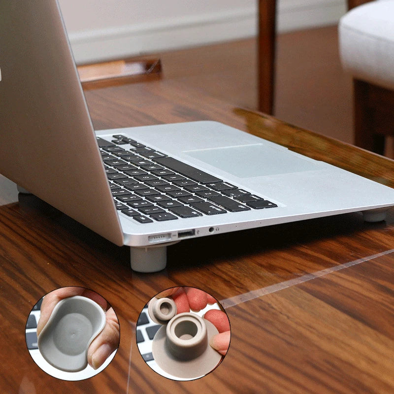 4Pcs/set Laptop Cooling Foot Pad Laptop Exhaust Heat Dissipation Soft PVC Raised Stand Computer Accessories for Mackbook Pro