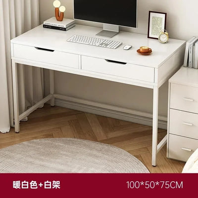 Home Computer Desk with Storage Shelves Modern Executive Study
