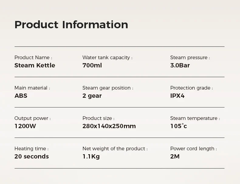 Pressurized Handheld Steam Cleaner for Home - Portable Multi-purpose High Pressure Deep Multi-surface Cleaning Steamer Machine