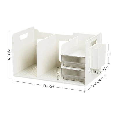 Office Desk Bookelf Desktop Organizer File Book Storage Box Rectangular Plastic Simptic Desktop Storage Box for Office