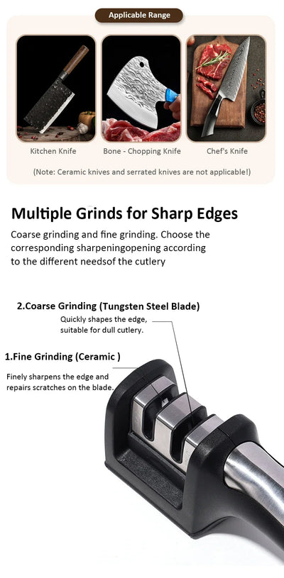 Kitchen Knife Edge-Eetting Tool Kitchen Two Segment Knife Sharpener Handheld Multi Function quick knife sharpening tool