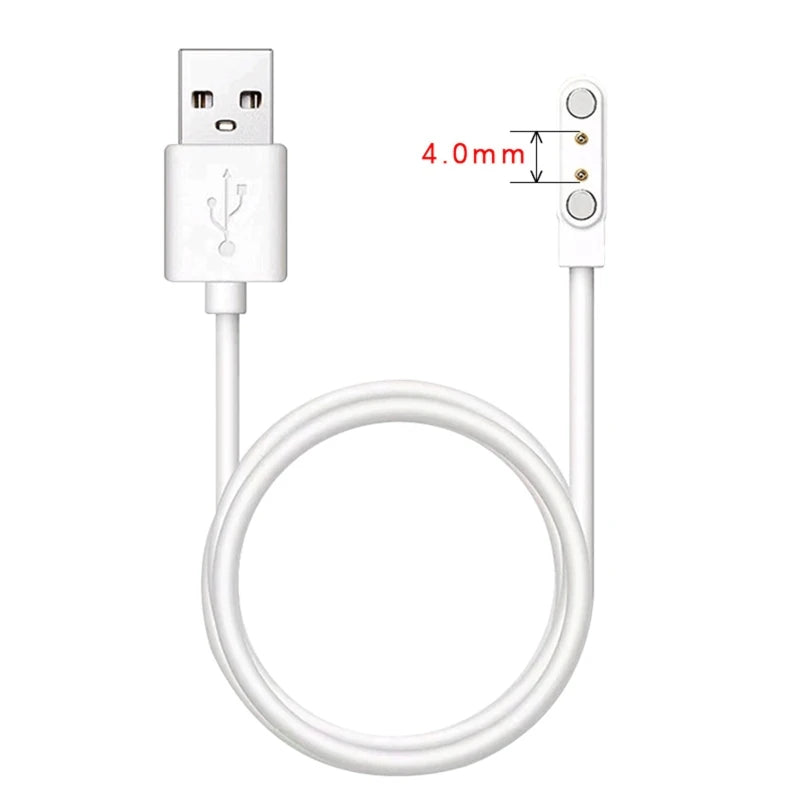 Smart Watch Charging Cable 2 Pin 4 Pins USB Charger Cord 0.5m Universal for Smartwatch 7.62mm 2.84mm 4mm Magnetic Charger