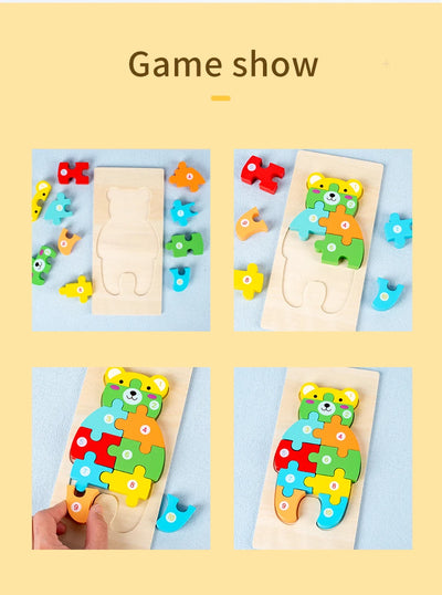 Montessori Wooden Toddler Puzzles for Kids Montessori Toys for Toddlers 2 3 4 Years Old for Toddler Dinosaur Toy