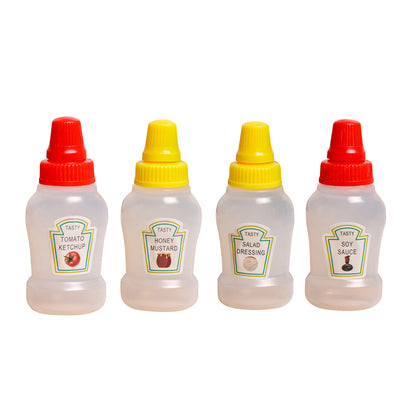 4pcs Mini Condiment Bottles Portable Seasoning Storage Containers