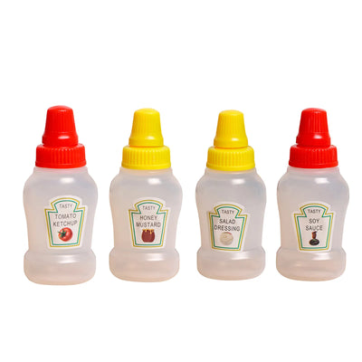 4pcs Mini Condiment Bottles Portable Seasoning Storage Containers