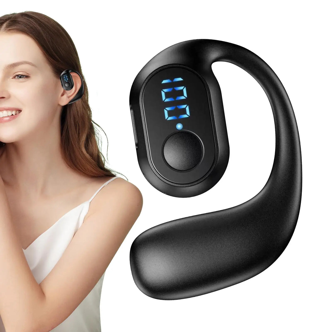 Handsfree Earpiece BT 5.3 Sweat Resistant Wireless Sport Headphones Ipx5 Waterproof Noise Reduction For Sport Running Workout