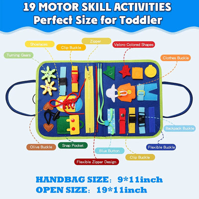 Montessori Toys Busy Board Sensory Activity Developing Board for Motor Skills,Learning Board for Toddlers  Christmas Gift
