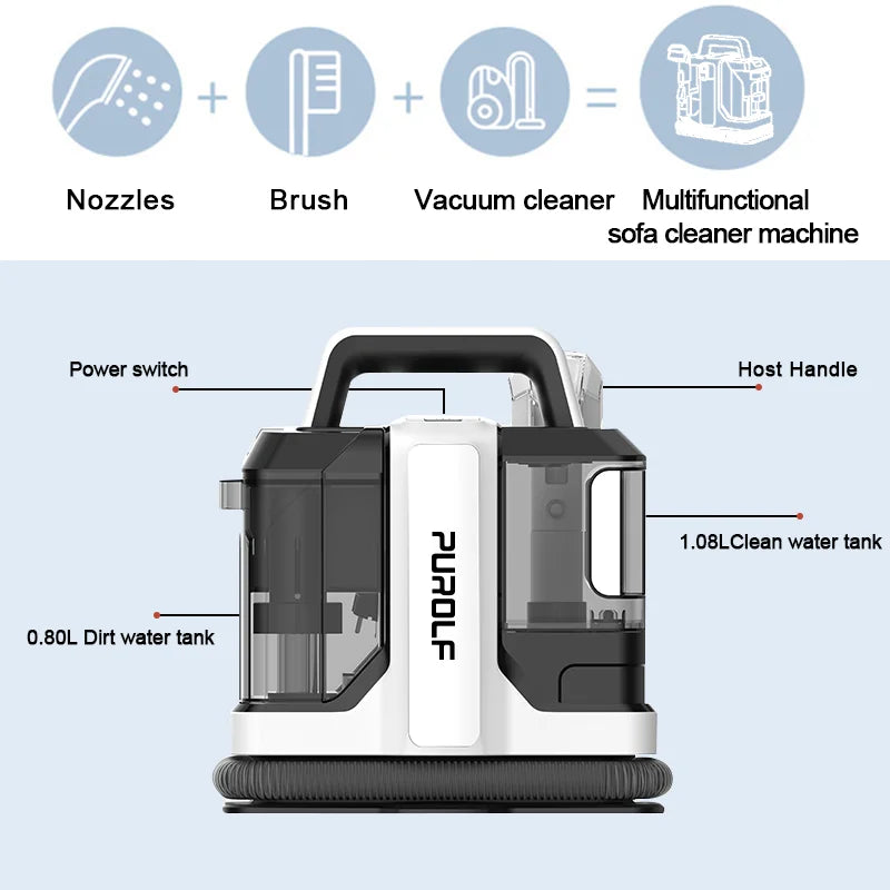 2024 BOL Hot Sale OEM 450W    Handhold Portable  Powerful Suction Carpet Cleaner for Carpet and Sofa Fabric Stain